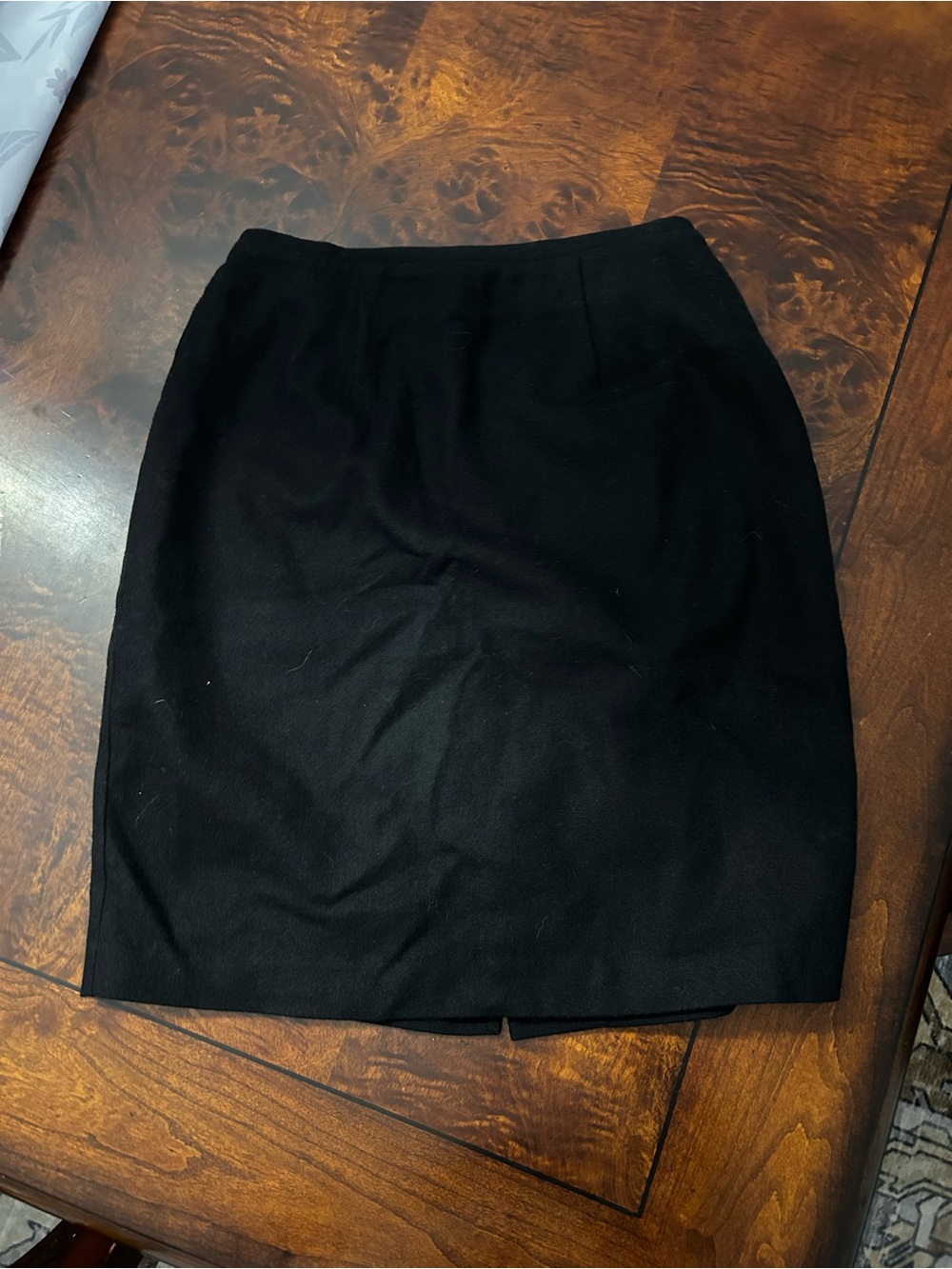 Norton McNaughton Skirt Womens 6 Vintage Black 100% WOOL Midi Pencil Boot Slit
